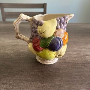 Ceramic Fruit Motif Pitcher